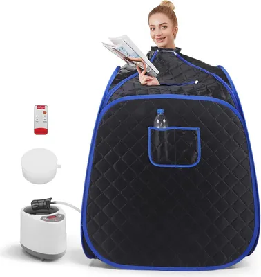 Produktbild von Tragbare Dampfbad Sauna - Faltbares Saunazelt - 2,6 l Wassertank - Schnelles Aufheizen - 9 Temperaturstufen - Heimspa zur Entspannung & Detox