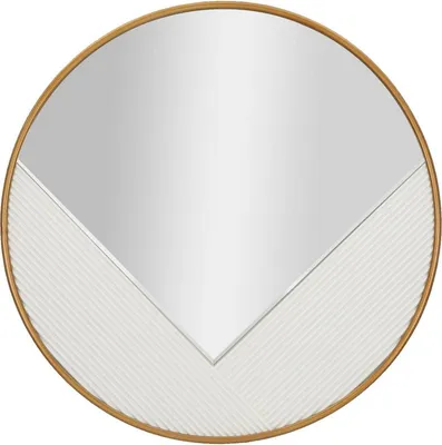 Produktbild von Spiegel Santelia, Spiegel mit Rahmen, Wanddekorationsartikel, Spiegeldekoration, 80x4 h80 cm, Weiß und Gold