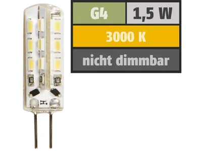 Obrázok produktu pre 1 - LED žiarovka s päticou McShine „Silicia“, G4, 1,5 W, 120 lm, teplá biela