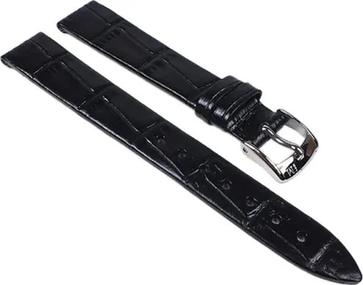 Produktbild von Morellato Thin Ersatzband Uhrenarmband Kalbsleder schwarz Krokoprägung, Stegbreite:14mm