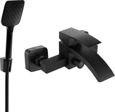 Produktbild von Mexen Libra R62 Wannenbatterie mit Brausegarnitur, Schwarz - 74513R62-70