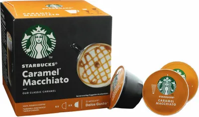 Zdjęcie produktu dla Starbucks Dolce Gusto Caramel Macchiato Arabica Kaffee 12 Kapseln