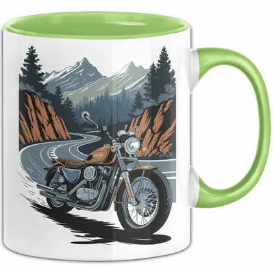 Produktbild von Motorradfahrer Tasse Geschenkidee für Biker Lustiger Spruch (Grün)