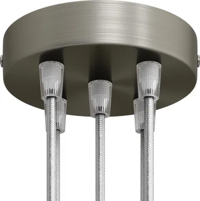 Immagine prodotto di Creative-Cables Kit rosone cilindrico in Metallo a 5 Fori - Conico, Titanio satinato