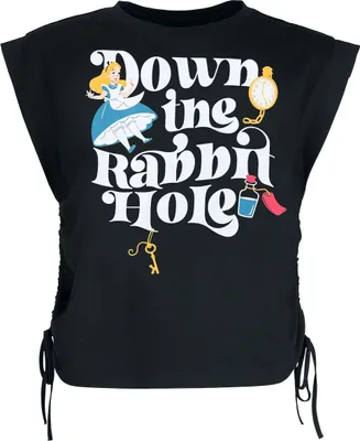 Produktbild von Alice In Wonderland Top Damen Down The Rabbithole schwarz M