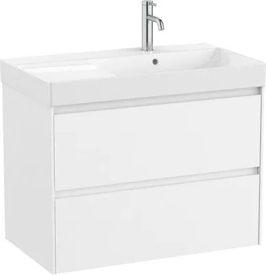 Produktbild von ROCA Ona Badezimmerunterschrank mit Keramikwaschbecken 80 x 64,5 x 46 cm, weißmatt