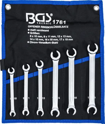 Produktbild von BGS 1761 Offener Ringschlüsselsatz, 8x10-17x19 mm, 6-tlg.