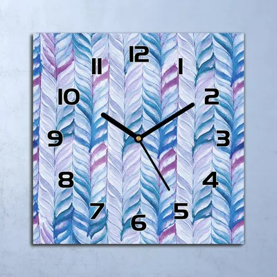 Produktbild von Wanduhr Echt-Glas-Küchenuhr Fischgrätenmuster Quarz Lautlos 30x30 Deko Bilder