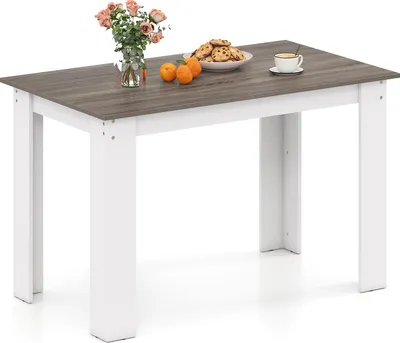 Immagine prodotto di Tavolo da pranzo COSTWAY 120x70 cm per 4-6 persone, tavolo da pranzo, tavolo da cucina in legno, tavolo rettangolare in legno, per sala da pranzo, soggiorno e studio, bianco
