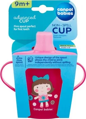 Image de Toys Non-Spill Cup Pink 9m+ for kids 250 - Canpol babies