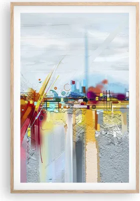 Produktbild von Gerahmtes Poster - Rahmen in heller Eiche - Abstraktion modern - 61x91,5 cm - Wand Bild - Wanddeko - Wandbilder - Wandposter - Bilderrahmen - Bilder - Kunstdruck - Wandbild - P2NPA61x91-4028