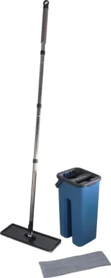 Image de Set balai mop et seau plastique bleu
