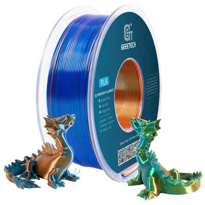 Produktbild von 3D Filament, PLA Material, Umweltfreundlich, Orange Blau Grün