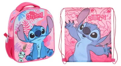 Image de Ensemble de sacs Lilo & Stitch rose : sac à dos et sac de sport