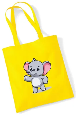 Produktbild von Huuraa Jutebeutel Elefant Comic 10 Liter Yellow Baumwolle Tasche Geschenkidee