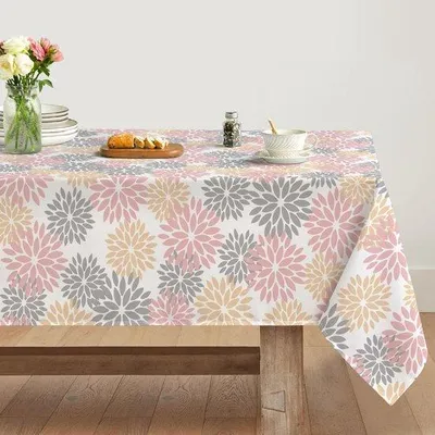 Produktbild von Herbst Tischtuch 140x220 cm, fleckenfest, rosa, Dahlie Muster