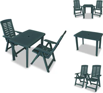 Image de vidaXL Ensemble Bistro 3 pièces plastique vert - Ensembles de meubles de jardin