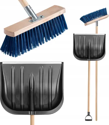 Image de KADAX Kit de déneigement "Albres", pelle à neige et balai avec manche ergonomique, noir
