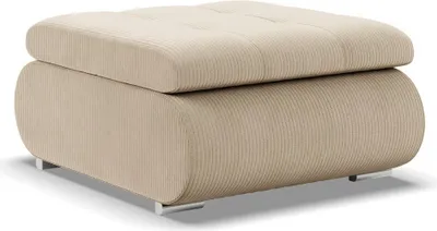 Produktbild von Pouffe-Fußhocker mit stauraum, wohnzimmer Sitzpouf 88x70cm,  Beige