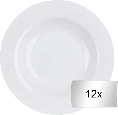 Produktbild von Suppenteller - Weiß - Ø 21,5 cm - Bone China - 12er Set
