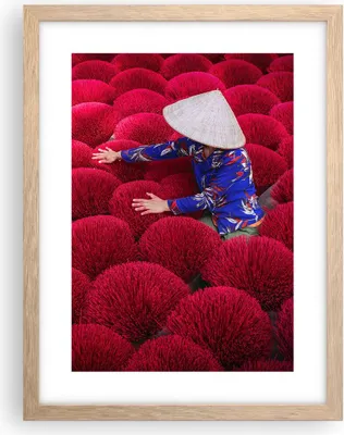 Produktbild von Gerahmtes Poster - Rahmen in heller Eiche - Trocknen Weihrauch Vietnam - 30x40 cm - Wand Bild - Wanddeko - Wandbilder - Kunstposter - Wandposter - Bilderrahmen - Bilder - Kunstdruck - P2NPA30x40-4655