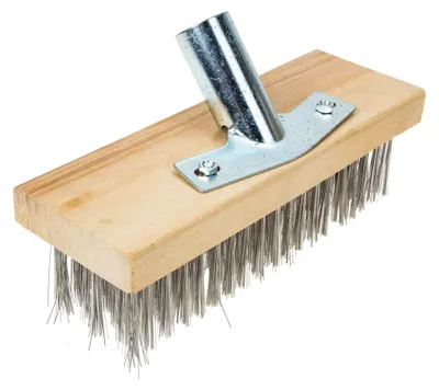 Produktbild von Bodenbürste mit Edelstahlborsten 20 cm Bürstenkopf für Terrassen und Fugen