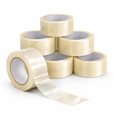 Produktbild von 6 Rollen transparentes Klebeband à 66 m – extra starkes Packband für Pakete & Kartons, geeignet für Paketbandabroller, zuverlässiges Verpacken