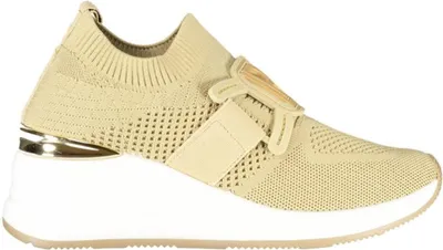 Produktbild von Bequemer beiger Damensneaker mit Kontrasten und 6 cm Plateau