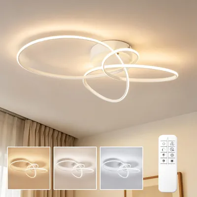 Zdjęcie produktu dla ZMH Lampa sufitowa LED 30W biała ściemnialna z pilotem nowoczesny okrągły design oświetlenie wewnętrzne salon sypialnia kuchnia jadalnia