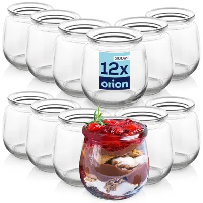 Produktbild von Orion Joghurtglas Dessertglas Glasbehälter Einmachgläser 300 ml 12 Stk.