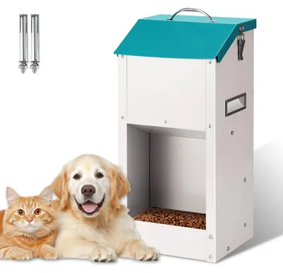 Automatischer Futterautomat Metall 12 Pfund für Hunde und Katzen, wetterfest