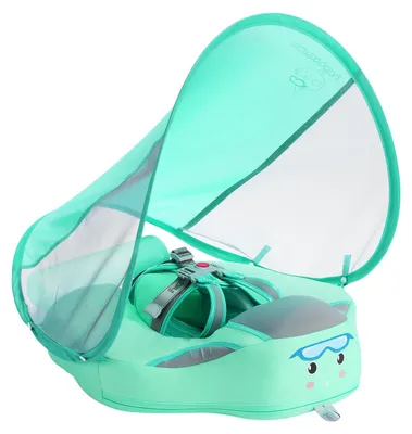 Produktbild von Nicht aufblasbarer Babyschwimmer mit Schwanzdach, liegender Schwimmring für Kleinkinder, Pool-Schwimmtrainer für 3–24 Monate