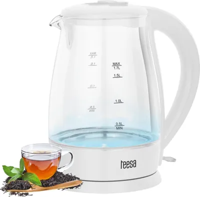 Produktbild von Teesa TSA1511W Glas-Wasserkocher, 1,7 l, 2200 W, weiß