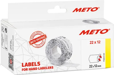 Produktbild von METO Etiketten für Preisauszeichner 22 x 12 mm weiß 6 Rollen à 1.000 Etiketten
