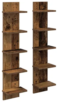 Produktbild von vidaXL Wandregal 2 Stk. Altholz 22 x 15 x 100 cm Holzwerkstoff
