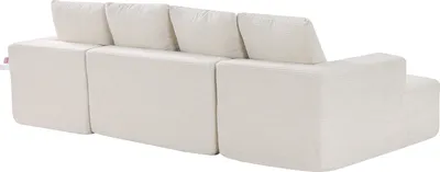 Zdjęcie produktu dla SucceBuy Modułowa sofa w kształcie litery U z szezlongiem i poduszkami w kolorze beżowym
