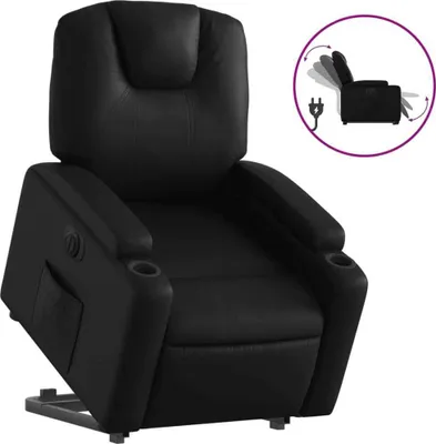 Produktbild von vidaXL Relaxsessel mit Aufstehhilfe Elektrisch Schwarz Kunstleder