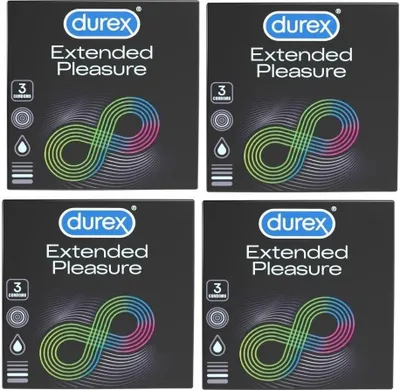 Produktbild von 12 Stück Durex Extended Pleasure Kondome Aktverlängernd länger andauerndes Sex
