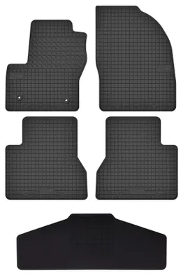 Productafbeelding van Rubberen automatten + tunnelmat voor Ford Tourneo Connect II 2013-2017 (stationwagen) – 5-delig, zwart, op maat – Wielganizator SolidTread