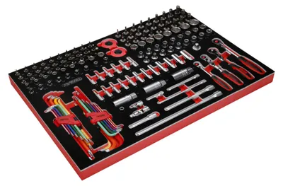 Immagine prodotto di KS TOOLS Set di chiavi a bussola da 1/4'' + 3/8'' con inserto in schiuma, 156 pezzi ( 811.0156 )