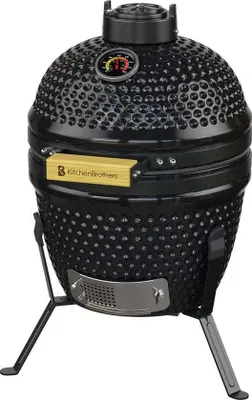 Zdjęcie produktu dla KitchenBrothers KitchenBrothers Kamado BBQ - węgiel drzewny - 13 cali - bez PFAS - Ø27 cm - czarny