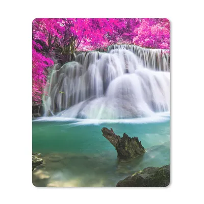 Produktbild von MuchoWow® Mauspad Mousepad Wasserfall - Rosa - Bäume 30x40 cm - Mousepads - Maus Mat - Pad - Mausunterlage - Mausmatten