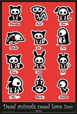 Immagine prodotto di Skelanimals - Poster - Compilation + cornice a incastro, Shinsuke® Maxi in plastica nera, lastra in acrilico