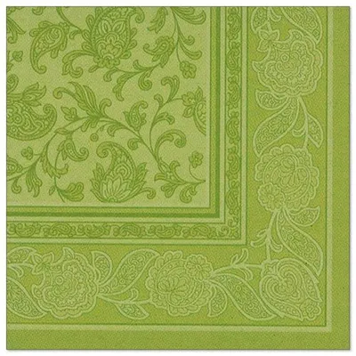 Produktbild von Papstar Servietten "ROYAL Collection" 1/4-Falz 40 cm x 40 cm olivgrün "Ornaments", 8 x 20 Stück