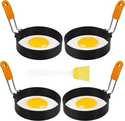 Produktbild von 4er Eierringe Edelstahl Für Spiegelei Omelett Pfannkuchen