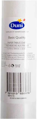 Immagine prodotto di Rotolo di tovaglia Duni con rilievo damascato bianco tinta unita, 1 m x 10 m