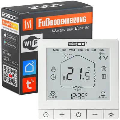 Produktbild von Heizung Temperaturregler WIFI SMART HOME Raumthermostat App Fußbodenheizung Steuerung TUYA WLAN Stellantrieb / Heizmatte