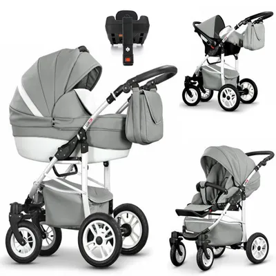Produktbild von Kinderwagen-Set Craft Eco 5 in 1 inkl. Sportsitz, Autositz, Iso Base und Zubehör - 17 Teile - in 16 Farben