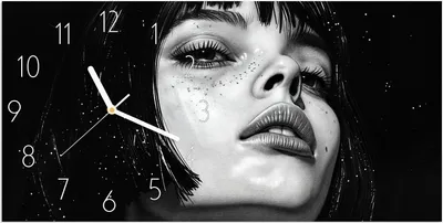 Produktbild von Wanduhr aus Glas mit Motiv Mystischer Blick- 60 x 30 cm - inkl. Aufhängesystem