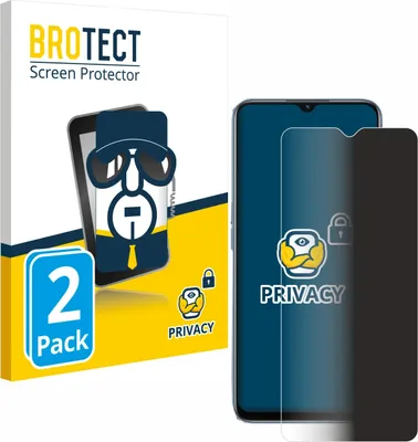 Produktbild von 2x BROTECT Sichtschutzfolie für Oppo A16 / A17 Anti-Spy Privacy Sichtschutz Blickschutz Folie Blaulicht-Schutz